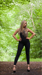 Lace Up Bodysuit Summer V Neck