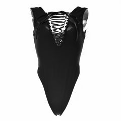 Lace Up Bodysuit Summer V Neck