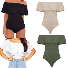 Sexy Ruffles Women Bodysuit Crop