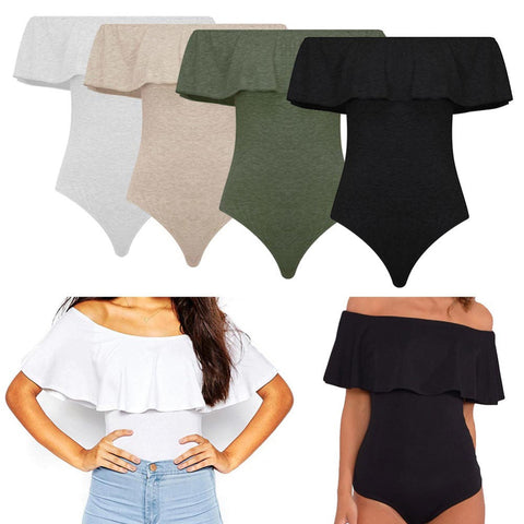 Sexy Ruffles Women Bodysuit Crop