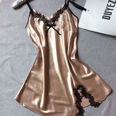 Sleeveless Nighties V-neck Nightgown
