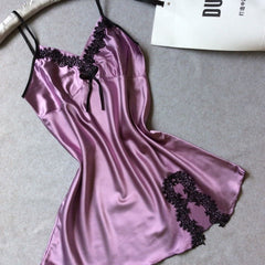 Sleeveless Nighties V-neck Nightgown